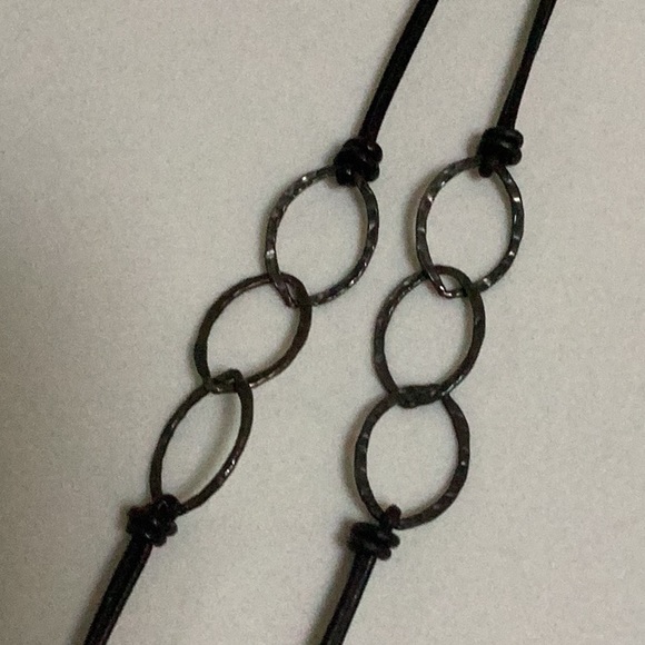 Retired ~ Sterling Silver Pendant & Black Leather Necklace - Picture 5 of 5